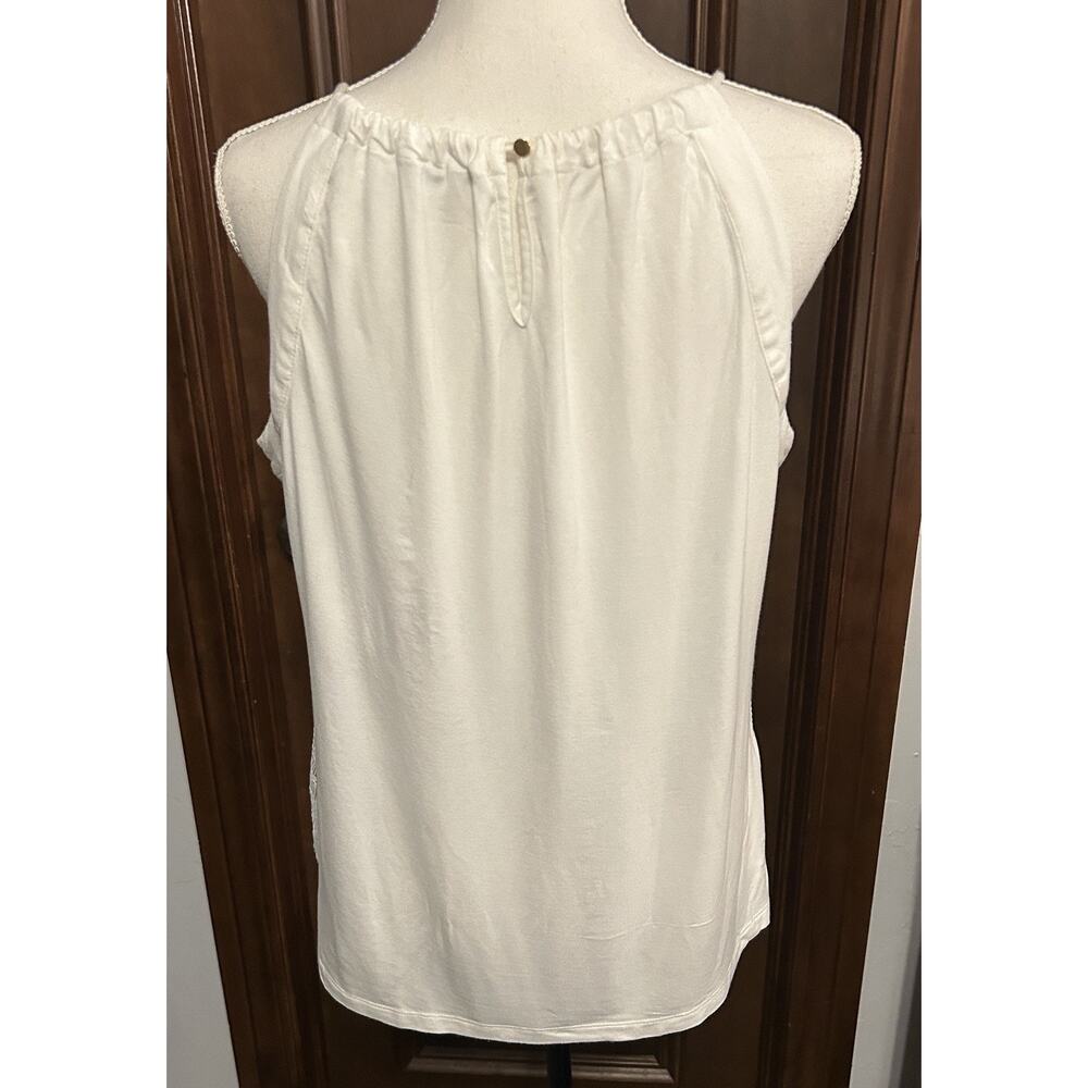 Calvin Klein Women's Sleeveless White Shirt Fully Lined Size Medium - Picture 2 of 10